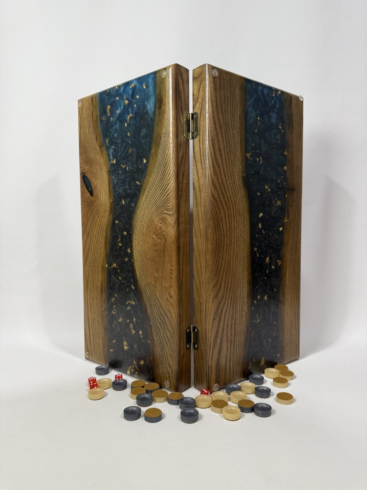 Luxury Wooden Backgammon with Epoxy Resin
