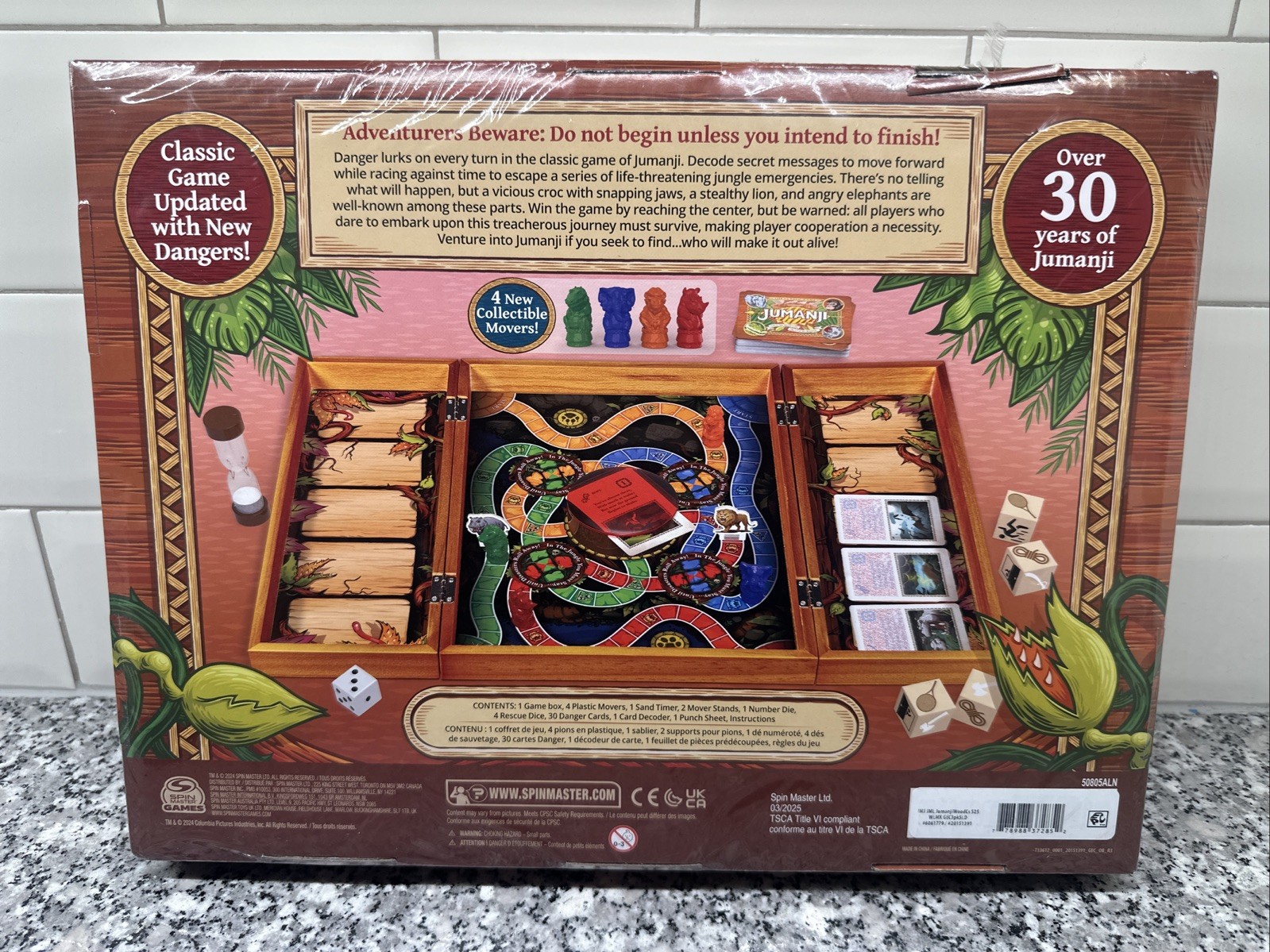 Jumanji Board Game Wooden Box Classic Retro Real Wood Case NEW SEALED