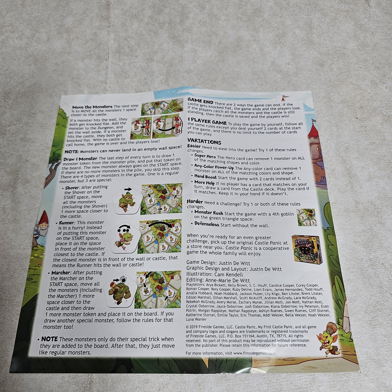 My First Castle Panic Age 4 and Up Fireside Games 2019 Board Game Complete