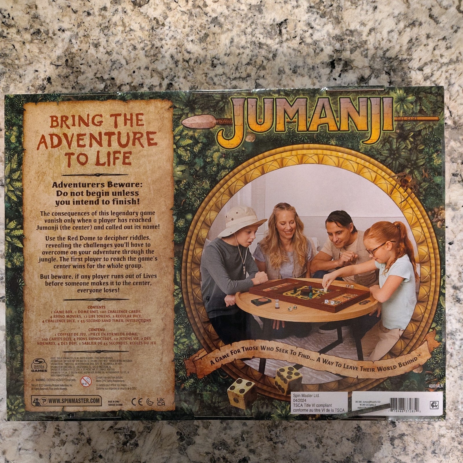 Jumanji The Game Real Wooden Box Edition of the Classic Adventure Game Complete