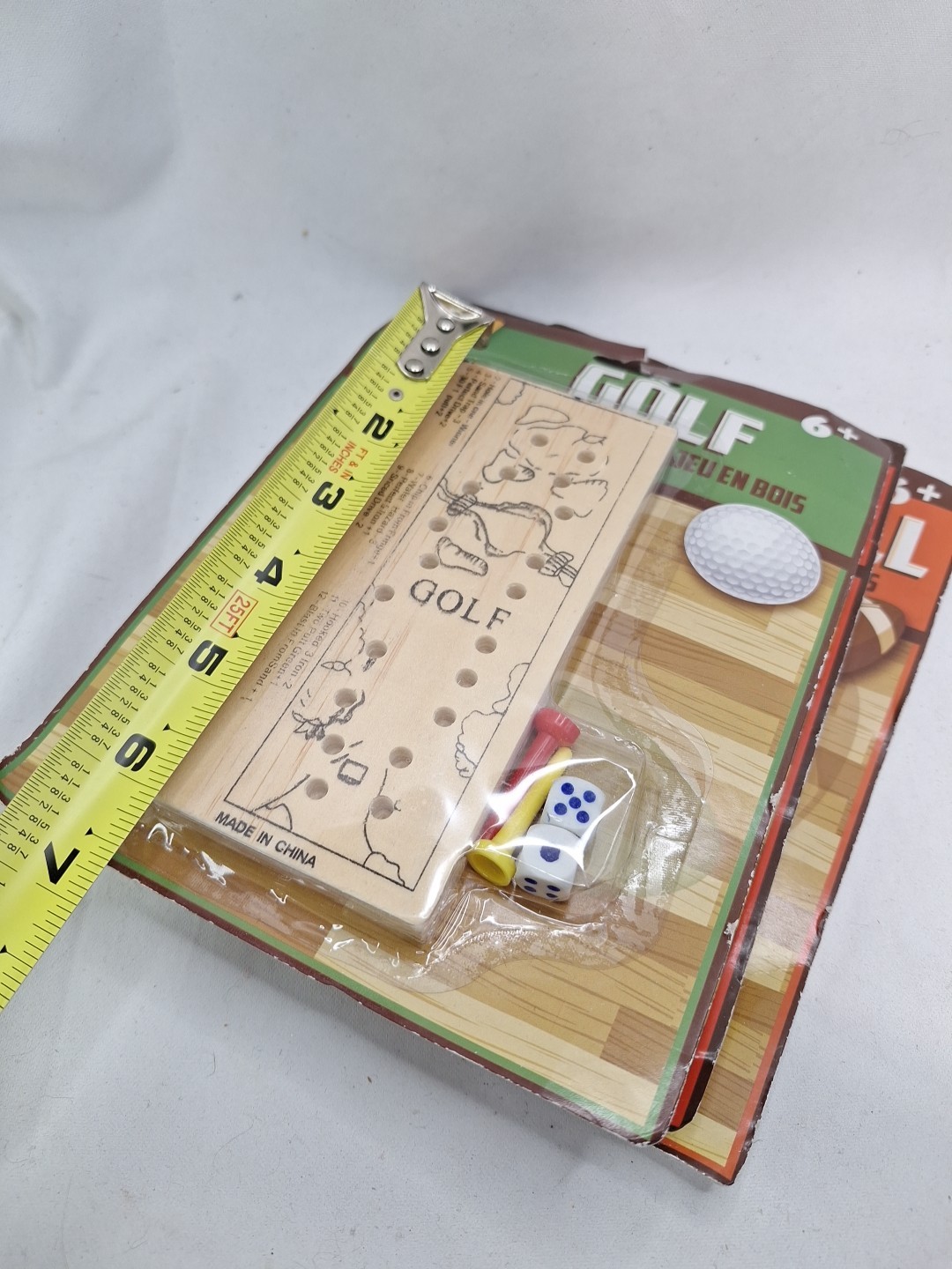 3 New Wooden Travel Games Football – Golf – Basketball 2 Players Wooden Peg Dice