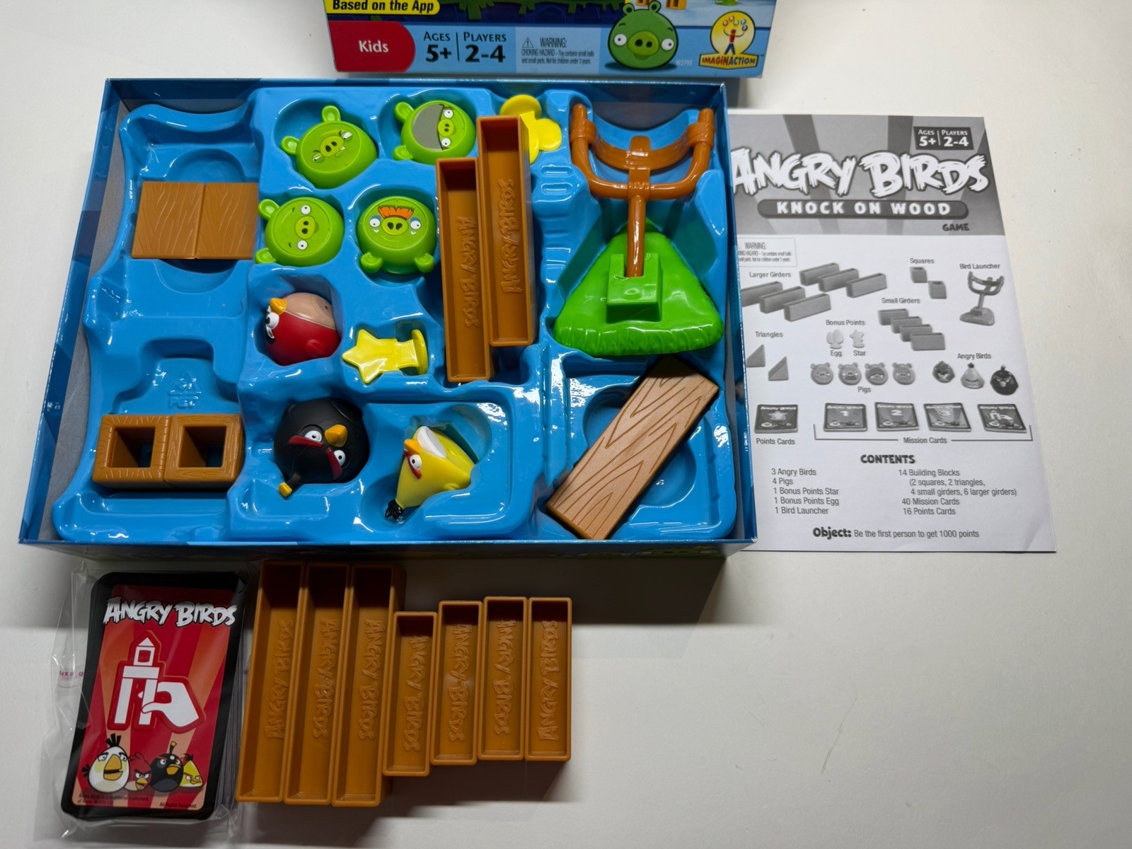Angry Birds KNOCK ON WOOD Building Game 2-4 Players Mattel Ages 5+ Complete