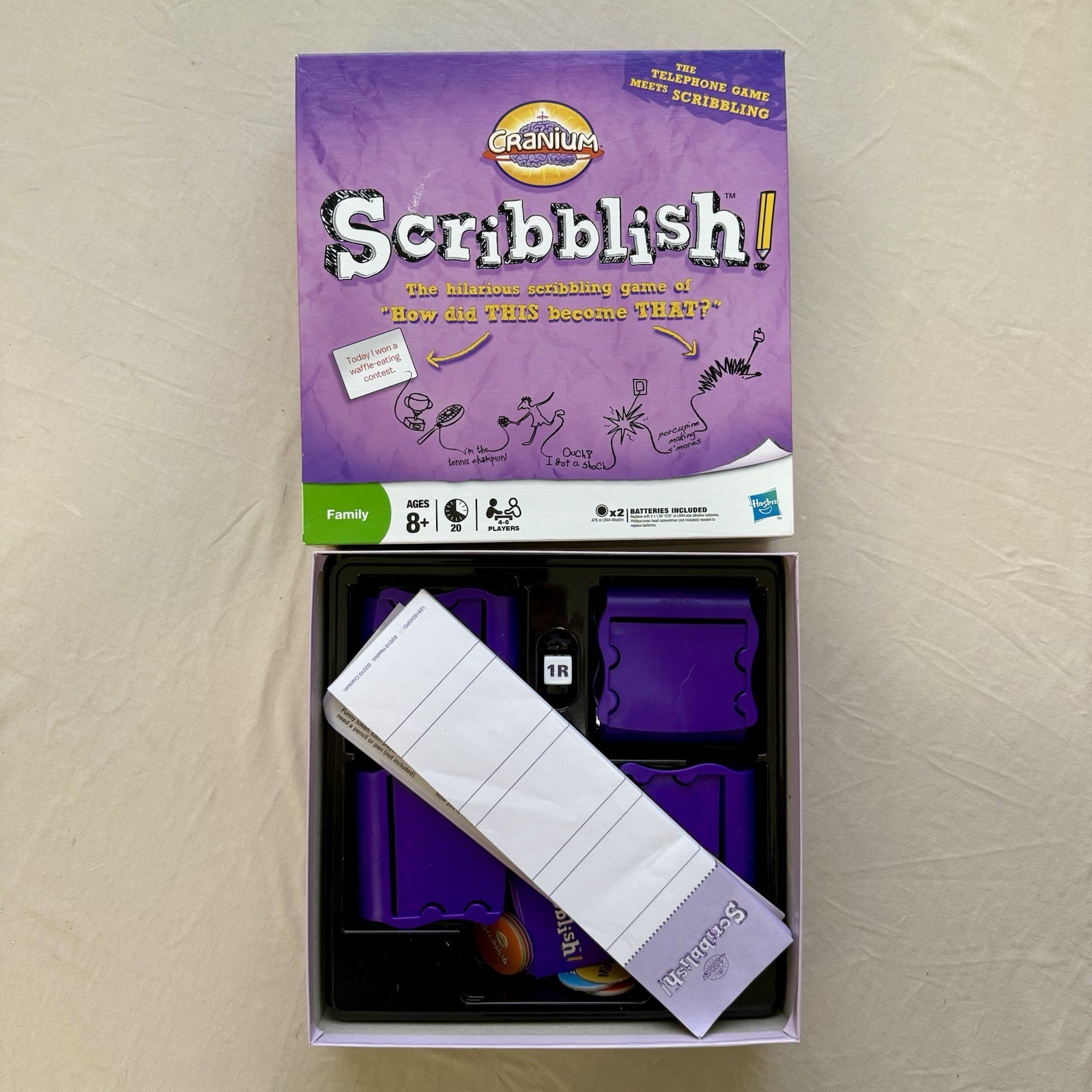 Scribblish! A Cranium Game Fun Family Scribbling Game Ages 8 & Up Incomplete