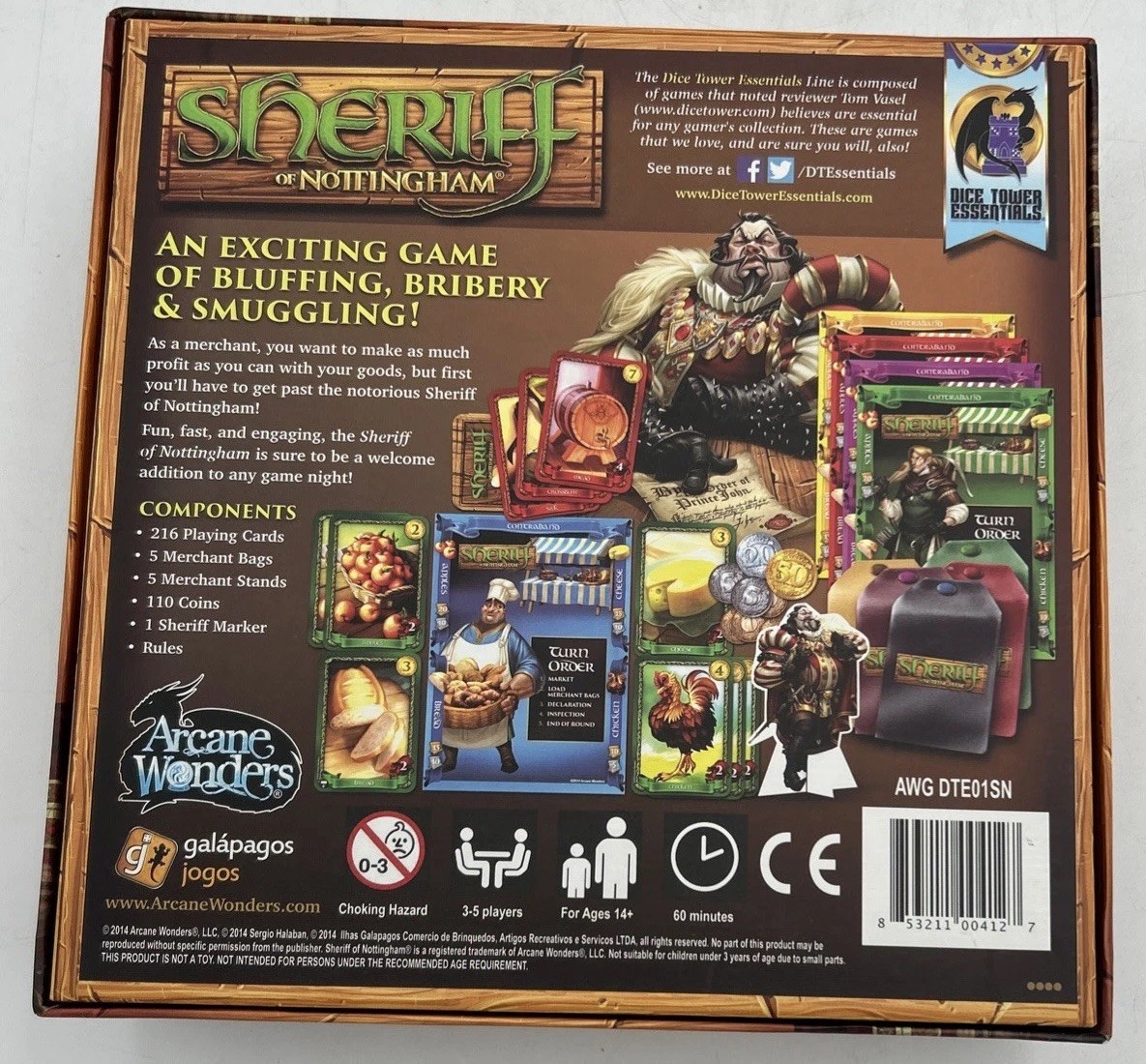 Sheriff of Nottingham Board Game Complete Arcane Wonders – New in Open Box