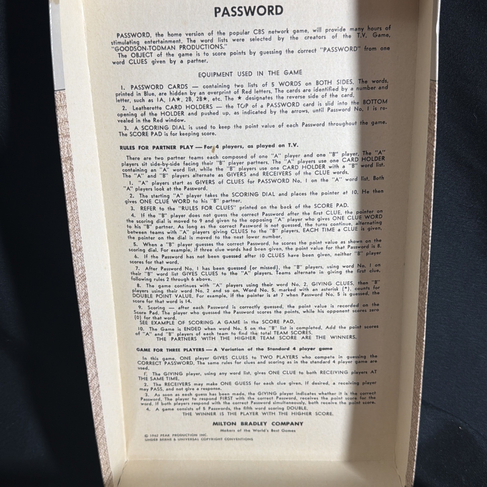 Vintage 1962 Milton Bradley Password Game #4260 Volume 2 Complete Made In USA