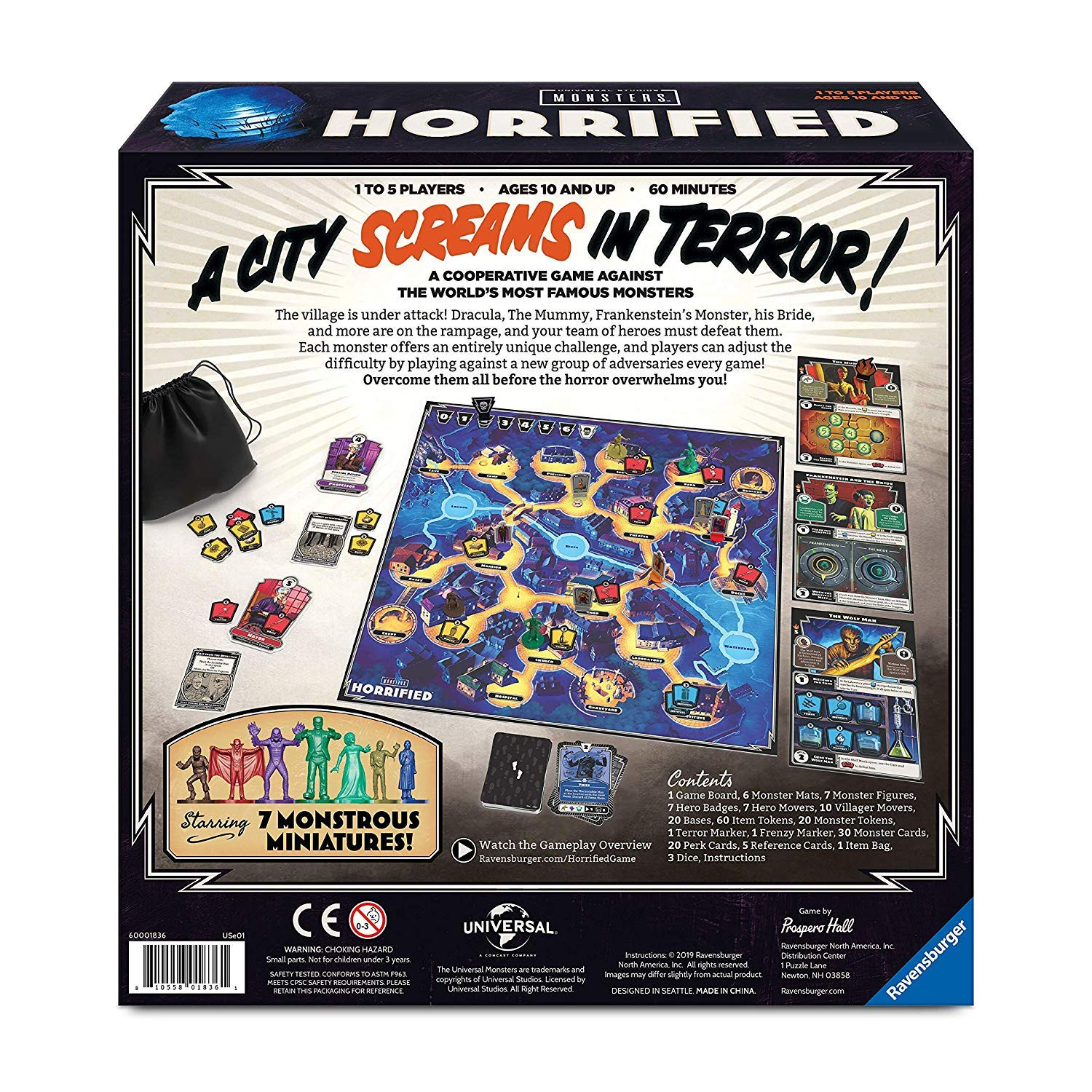 Ravensburger Horrified Universal Monsters Cooperative Board Game for Family Fun