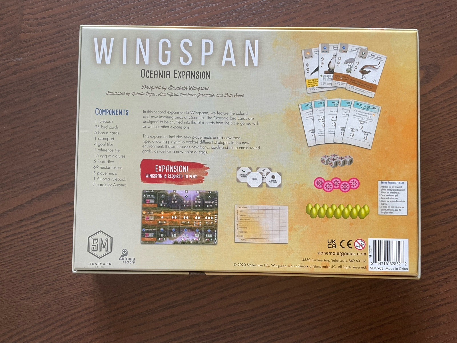 Wingspan Board Game with Oceania Europe Expansions
