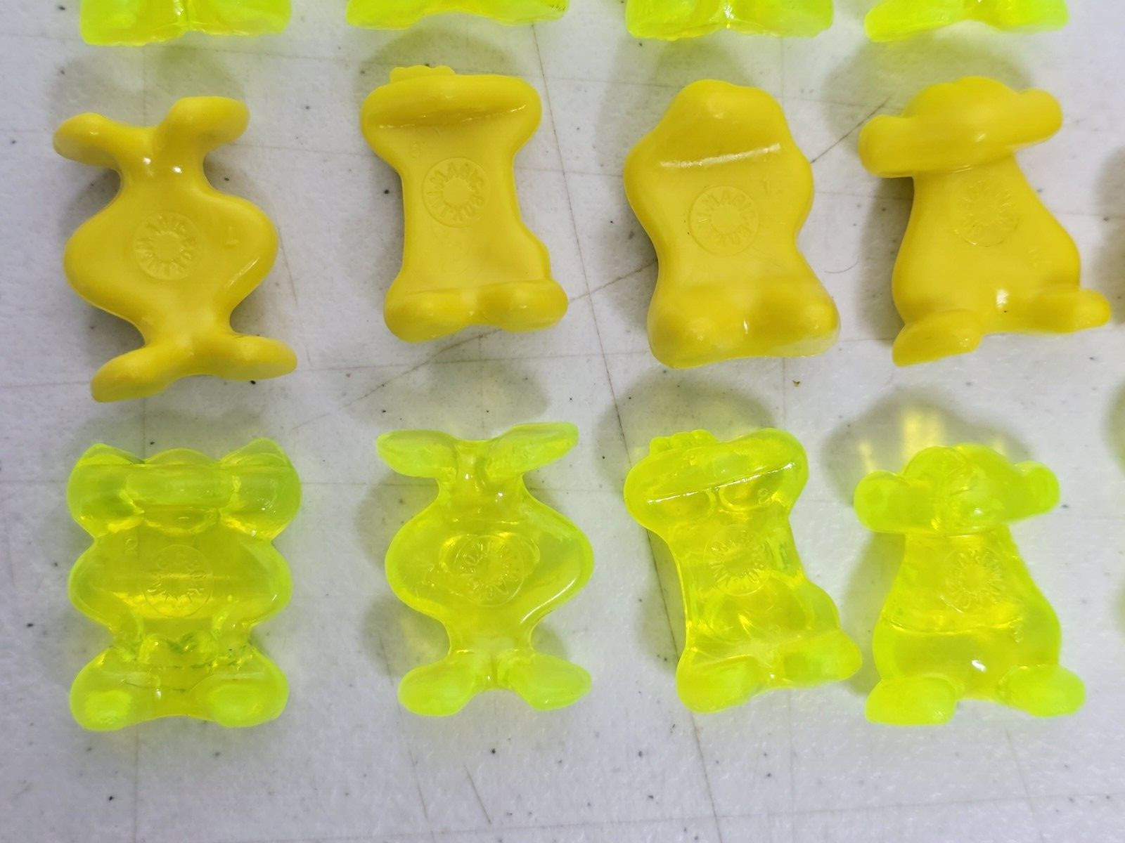 Vintage Gogo’s Crazy Bones 18 Count Yellow Green Lot 1990s Collectible Figurines