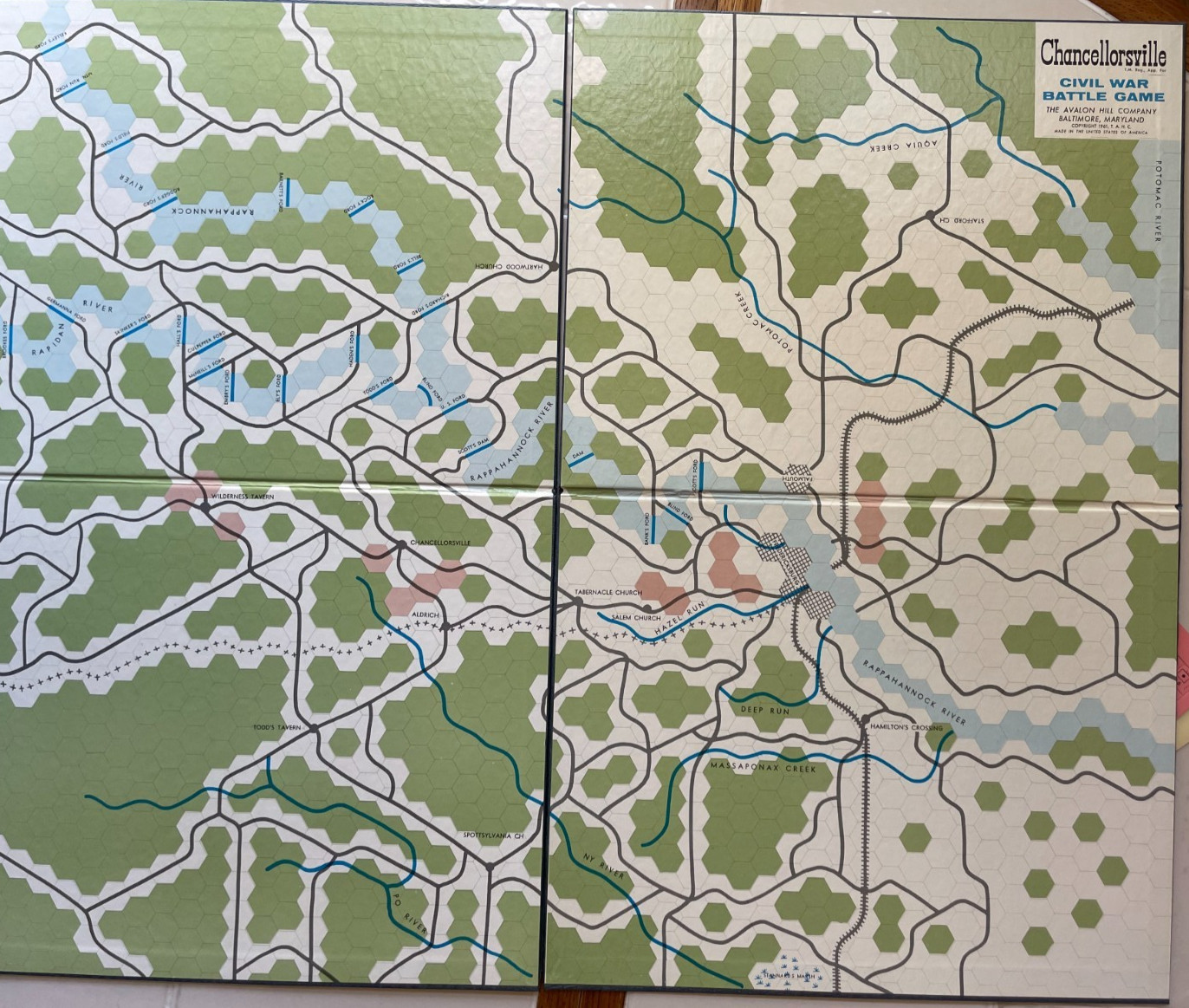Chancellorsville Civil War Battle Game – Avalon Hill -1961 1st Edition unpunched