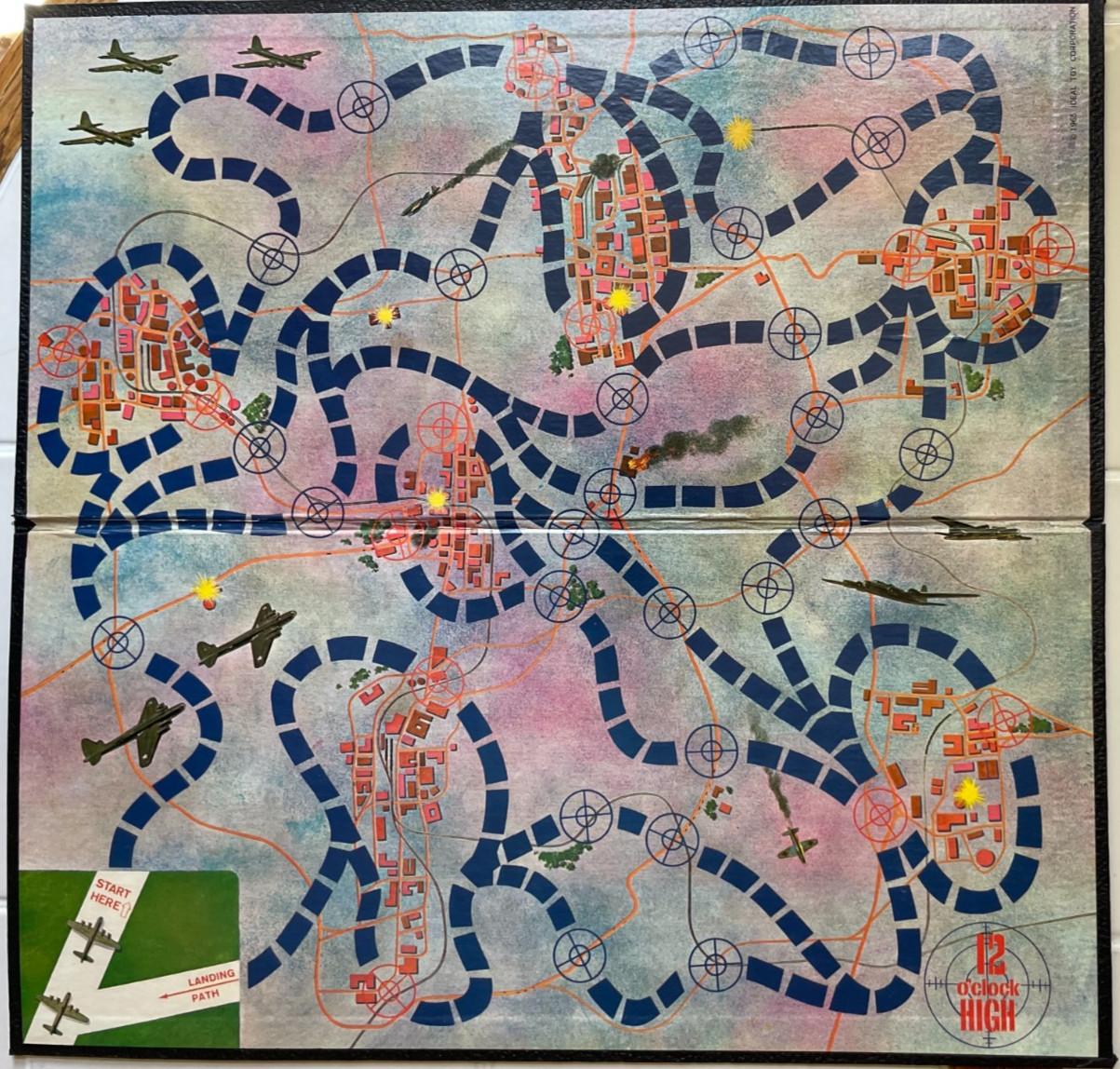 12 O’Clock High Boardgame – Ideal (Robert Lansing lid) Box Fair – game VG – 1965