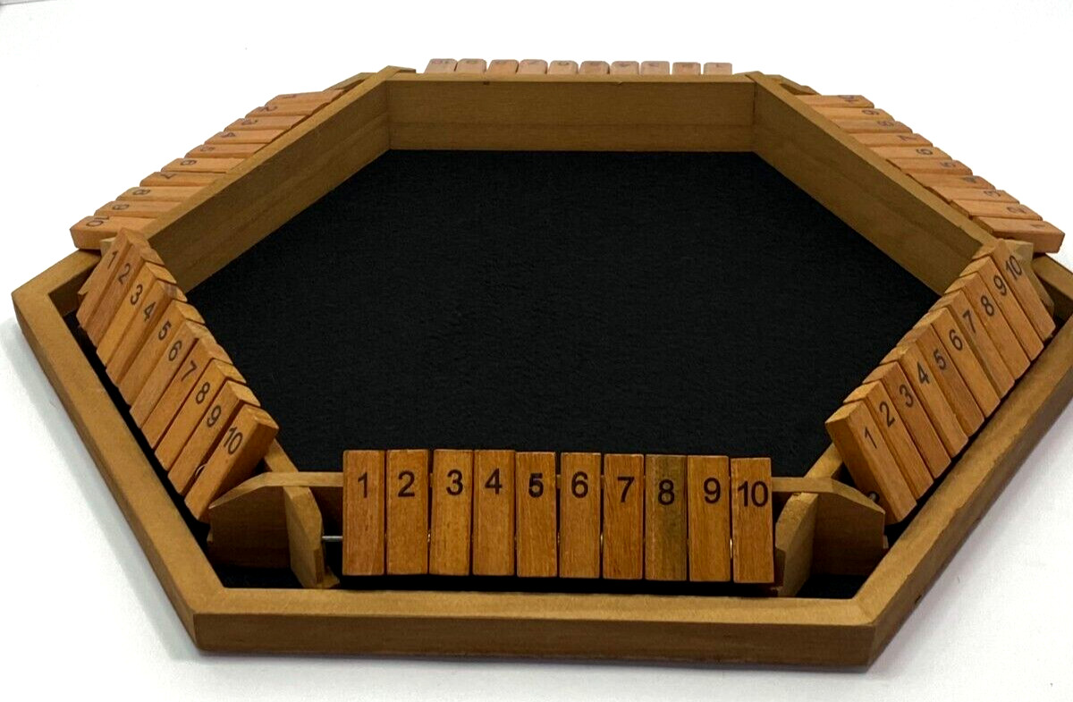 NICECHO 1-6 Players SHUT THE BOX Dice Game Wooden Board Table Strategy Game