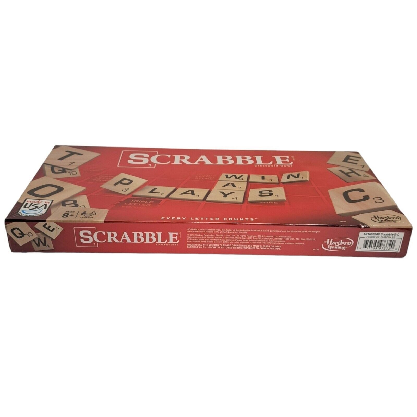 Scrabble Every Letter Counts Board Game Spelling Family Fun Night Hasbro 2013