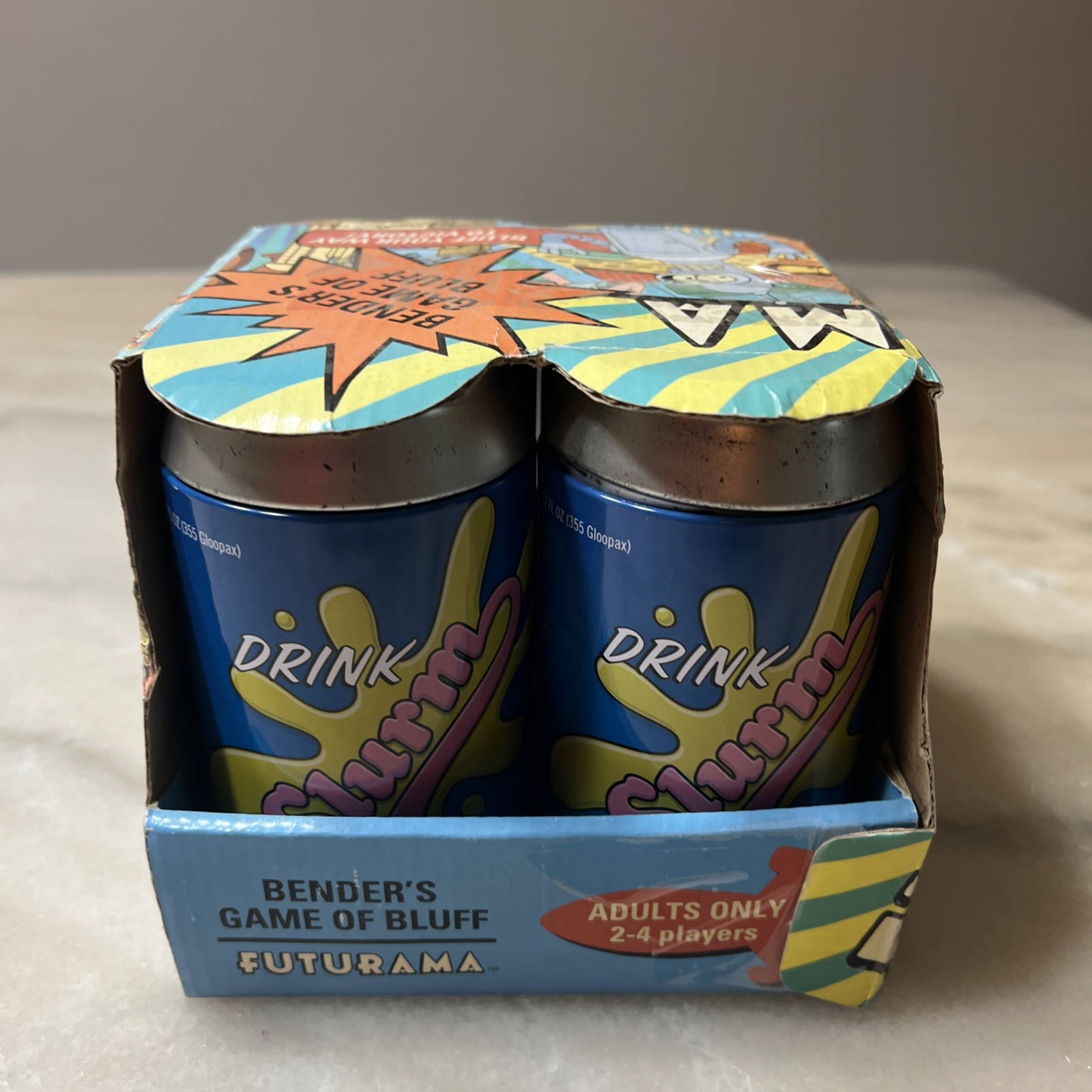 Bender’s Game Of Bluff Futurama Themed Liar’s Dice Collectable Metal Slurm Cans
