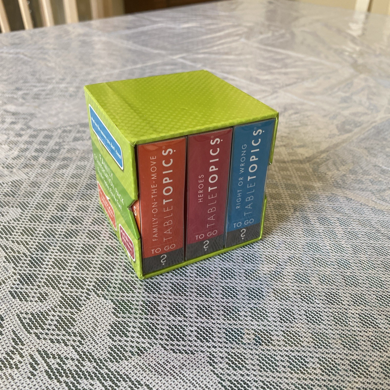 Table Topics Family Conversation Pack Heroes, Right/Wrong, On The Move Sealed