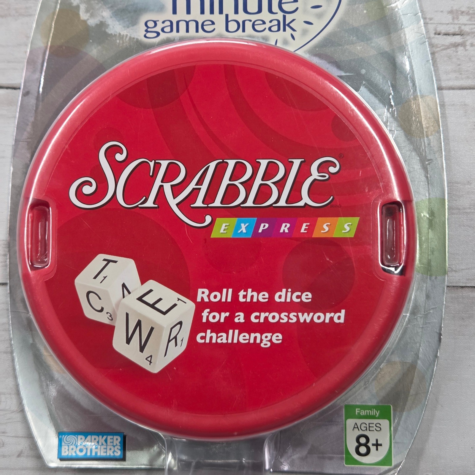 Parker Brothers Scrabble Express Dice Board Game Red Portable Travel