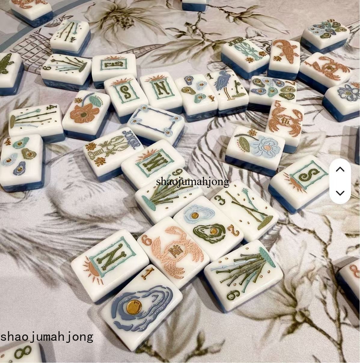 NEW! Vibrant Layered Mahjong Tiles – Full American Set 160Tiles – marine animals