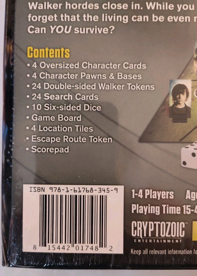 Walking Dead Don’t Look Back Dice Game – Cryptozoic – Factory Sealed NEW