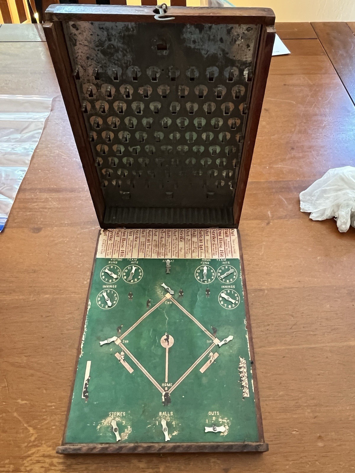 Vintage Rare 1913 Tin + Wood Home Diamond Baseball The Great National Game