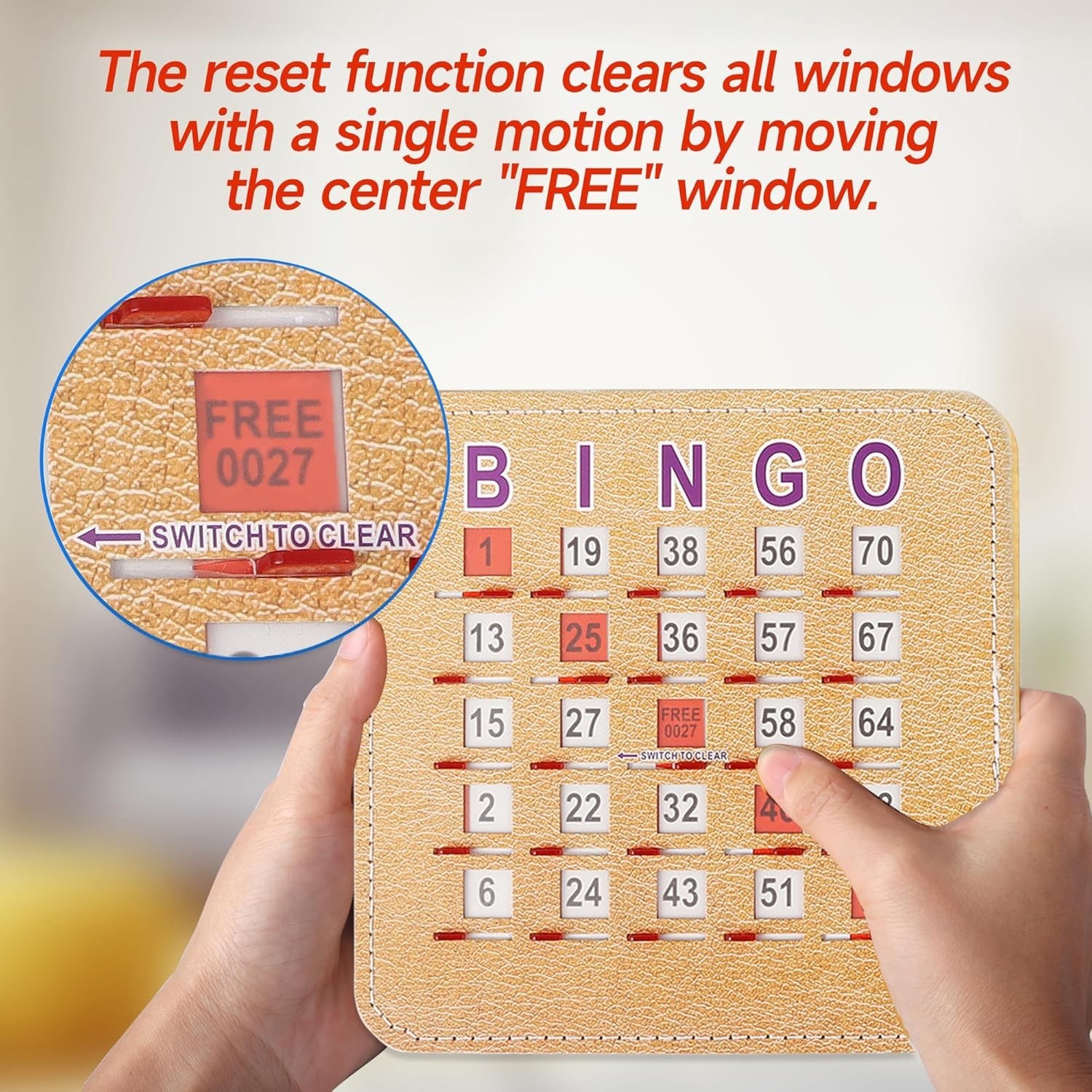 GSE 50-Pack Reusable Bingo Cards 5-Ply Shutter Cards for Group Games