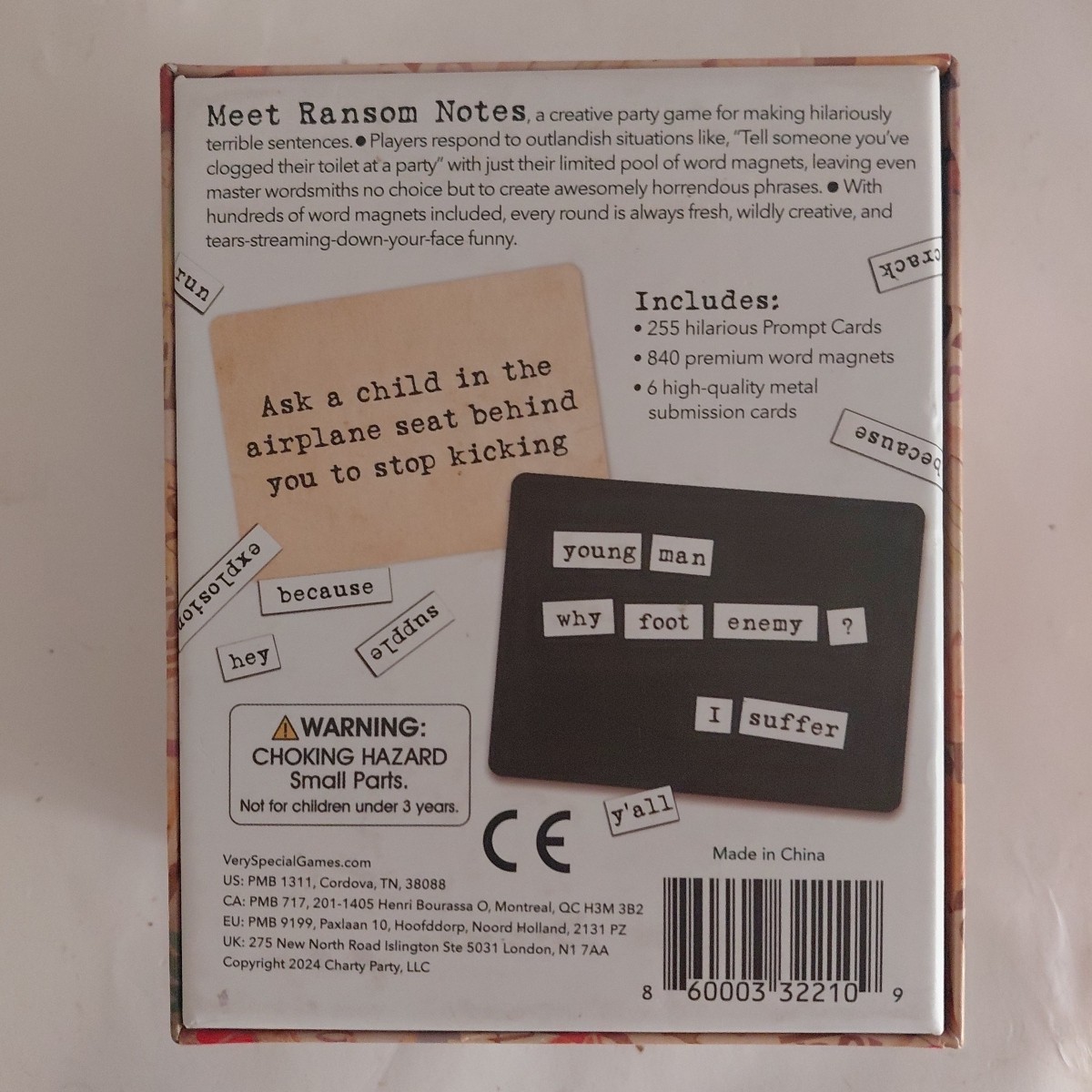 Ransom Notes Game Charty Party Word Magnets