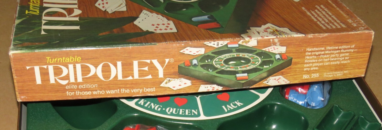 Vintage 1976 Cadaco Turntable TRIPOLEY Elite Edition Game No.255 – New Card Deck