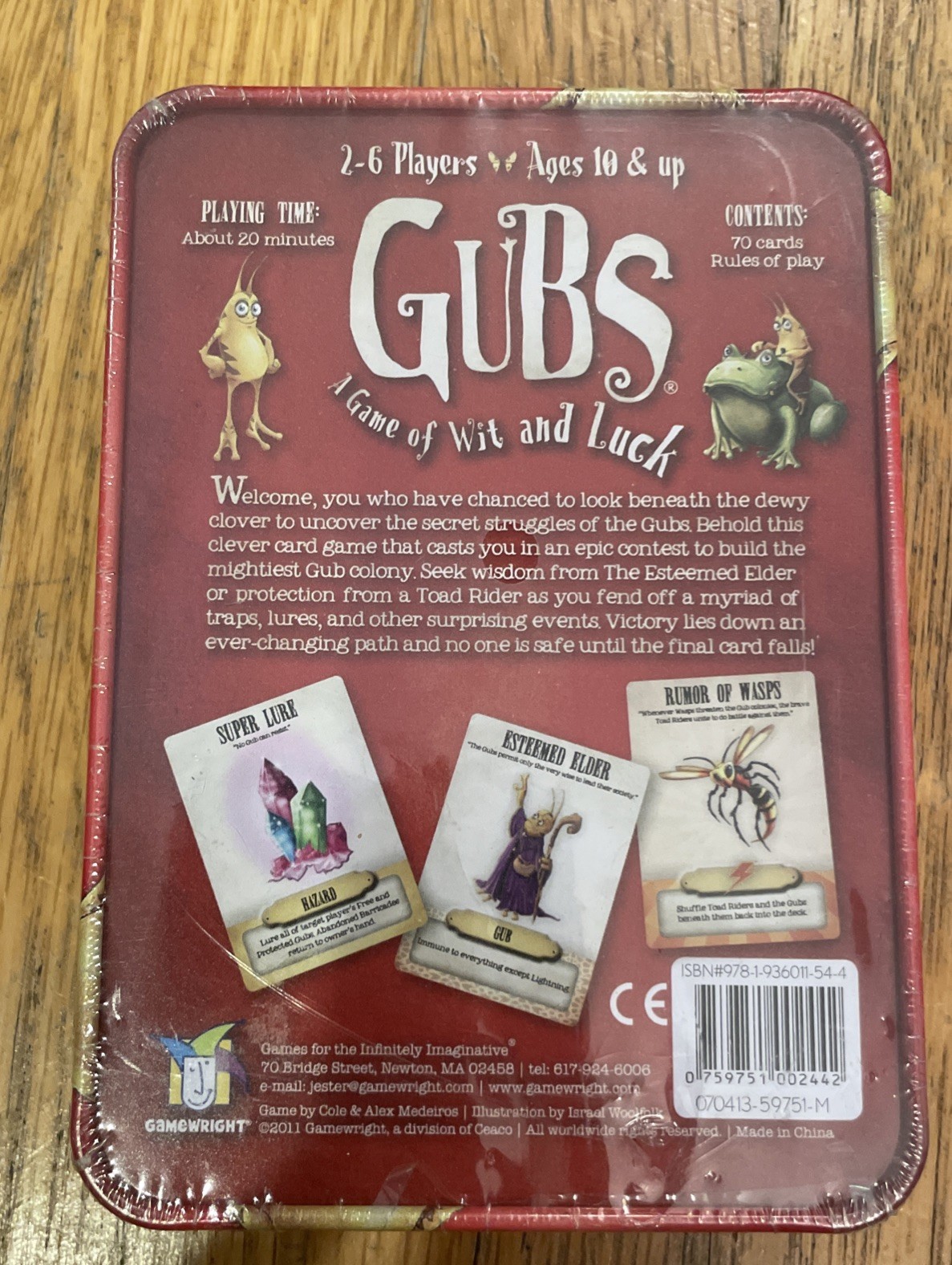 NEW & SEALED! Gubs Card Game of Wit & Luck 2011 Gamewright Metal Tin Rare OOP