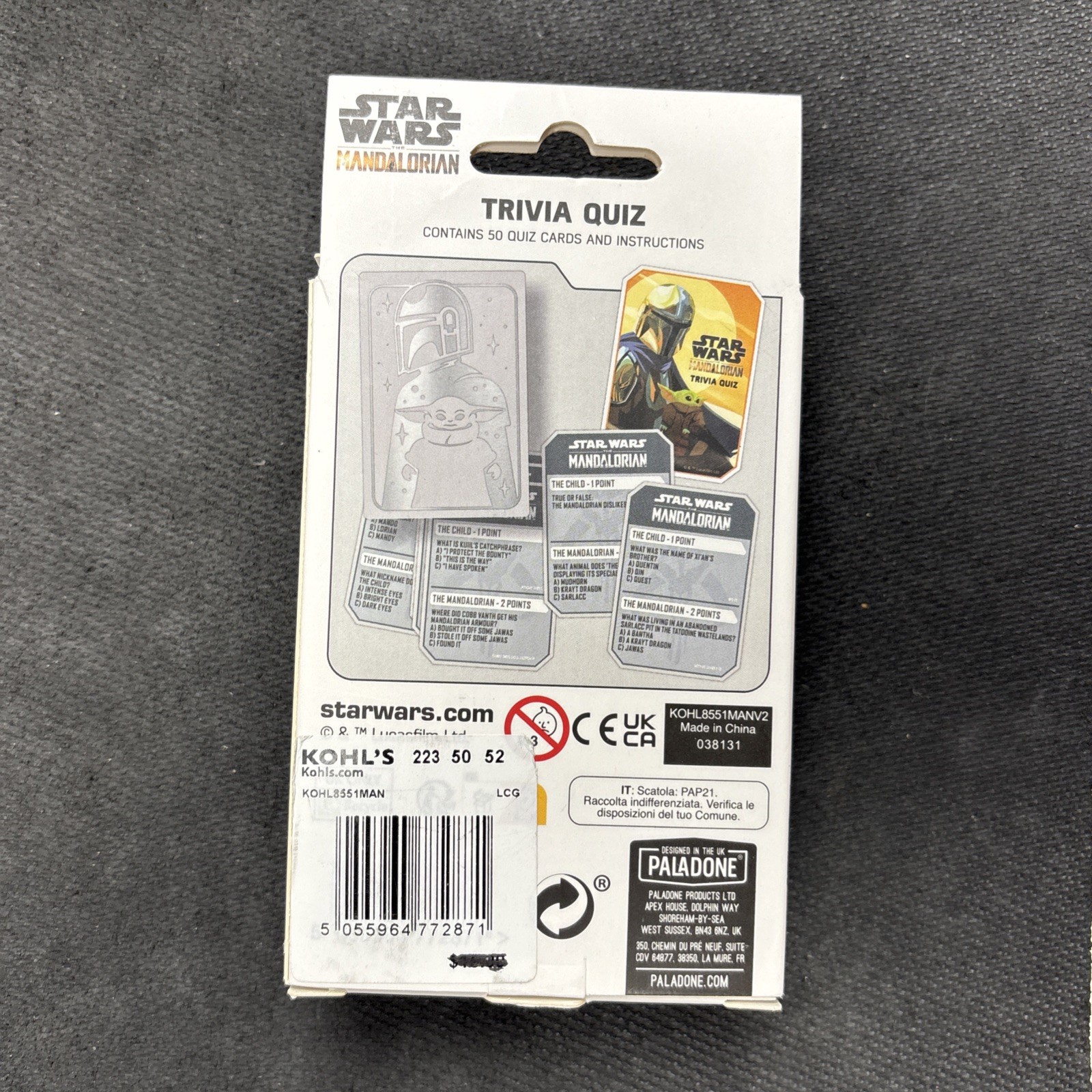 Star Wars The Mandalorian The Child Grogu 100 Trivia Quiz Questions In Tin New