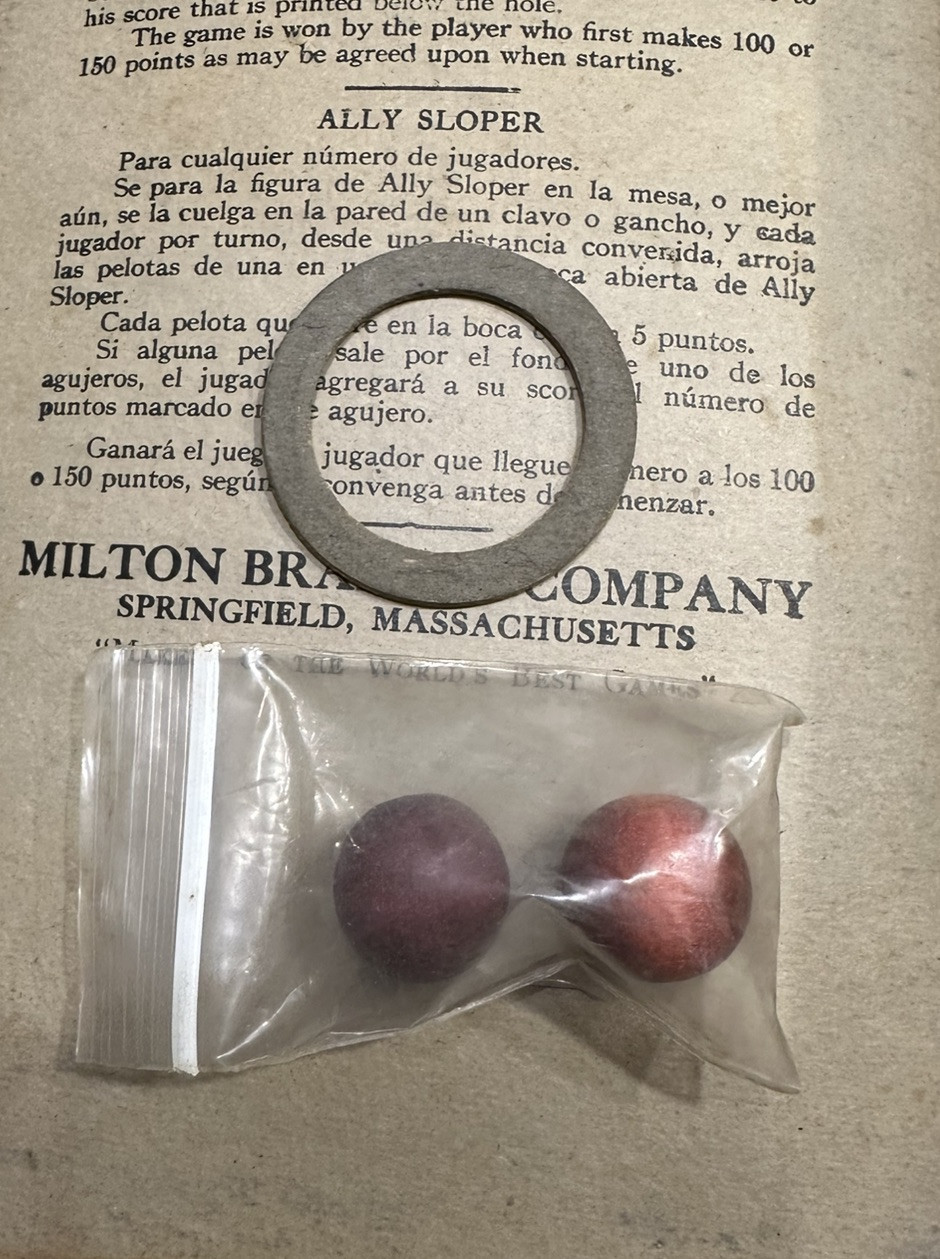 ANTIQUE 1907 ALLY SLOPER CLOWN WOODEN BALL TOSS CHILDS GAME MILTON BRADLEY