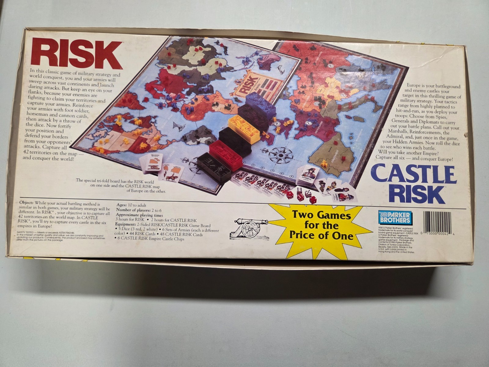 VGC Risk and Castle Risk Board Game 1990 Vintage 2 In 1 Parker Brothers Complete