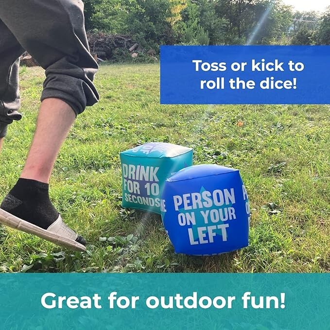 Giant 10″ Inflatable Dice Drinking Game – Pool Parties, Lawn, Floor, BBQ Games
