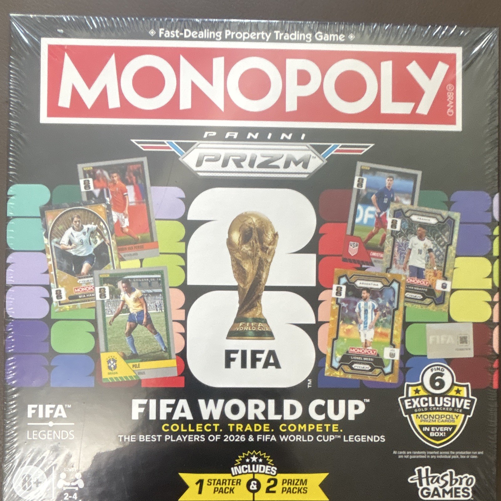 Hasbro Games Monopoly Panini Prizm FIFA World Cup Board Game Exclusive Cards