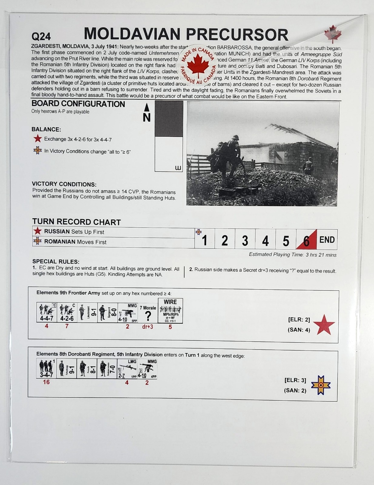 Quick 6 Scenario Pack I II III IV V NEW ASL Packs 1 2 3 4 5 Lone Canuck Pub