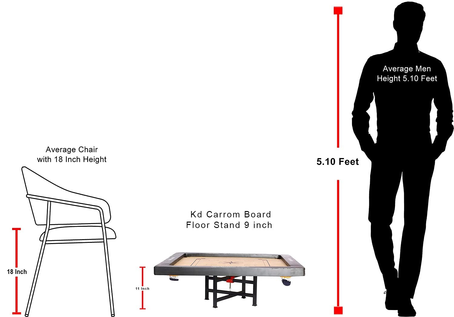 Surco Professional Carrom Board Carrom Stand Floor Stand