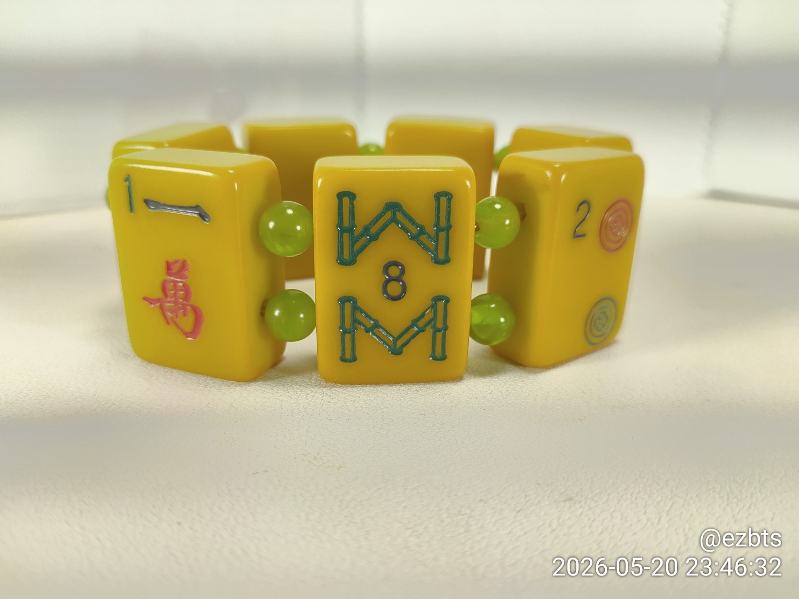 Green Glow ALL Bakelite Catalin MahJong Mah Jongg tiles Champion Bracelet