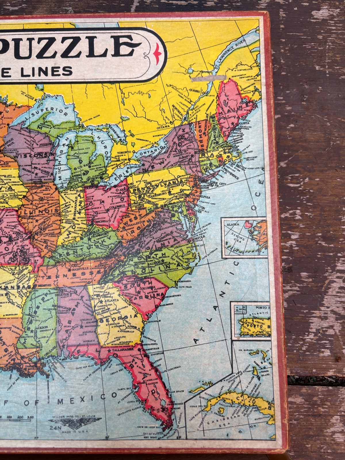 Vintage Map of the United States puzzle Wilder Co. No 24N Complete!