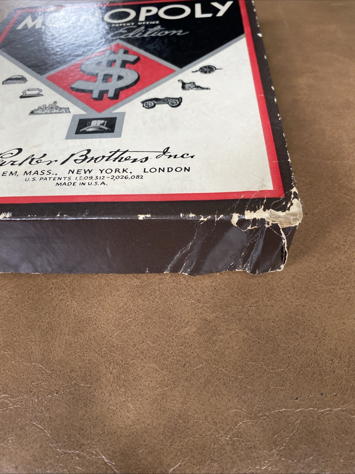 Rare Antique 1936 Edition Monopoly Game Small Black Box No Gameboard