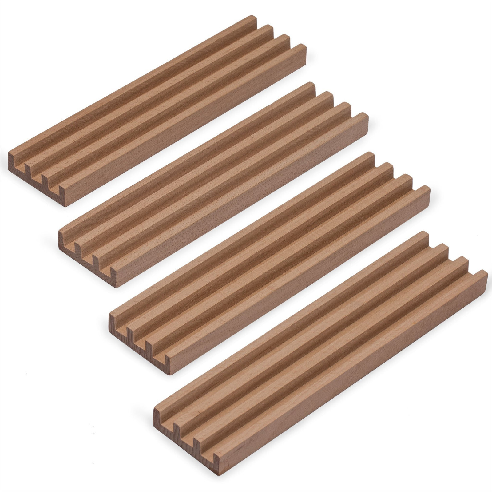 Yellow Mountain Imports Premium Beechwood Domino Racks/Trays – Set of 4