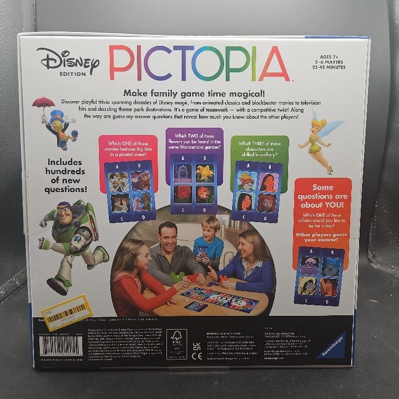 Disney Pictopia Ravensburger Family Board Game Picture Trivia 1000 Questions