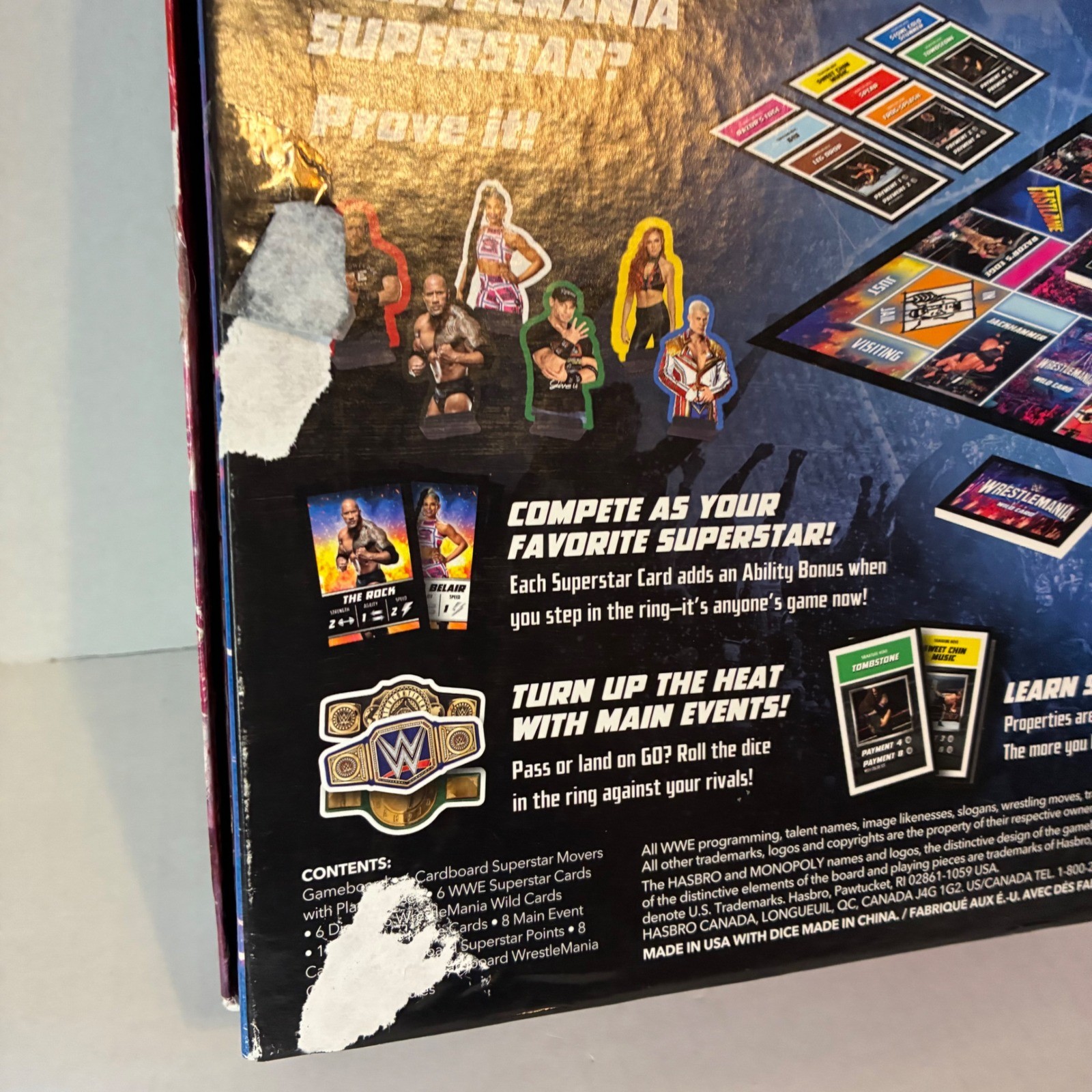 Monopoly WWE WrestleMania Board Game Hasbro Gaming 2023 Complete Edition