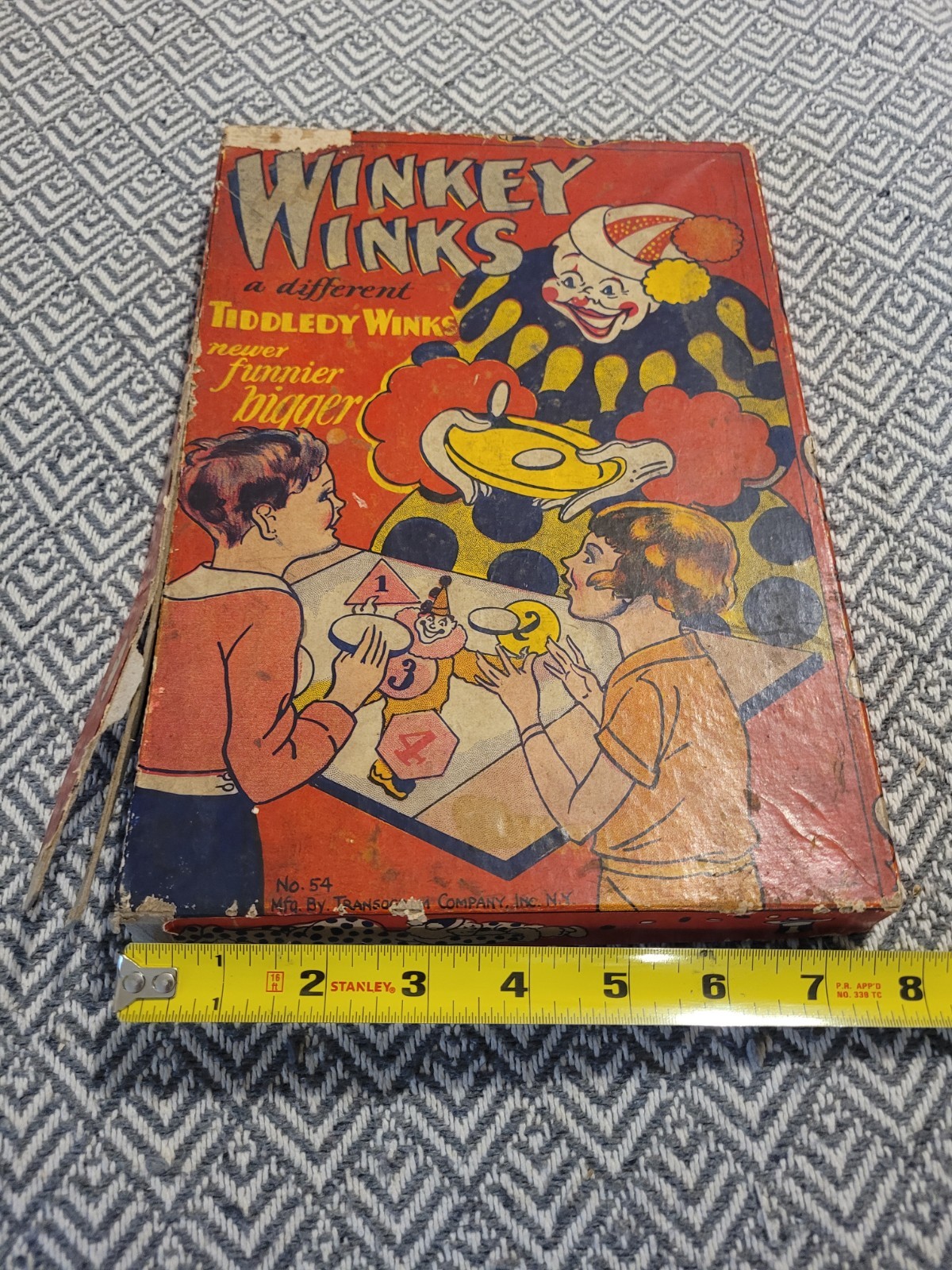 Vintage Winkey Winks No. 54 Transogram Clown Toss Board Game w/ Original Box