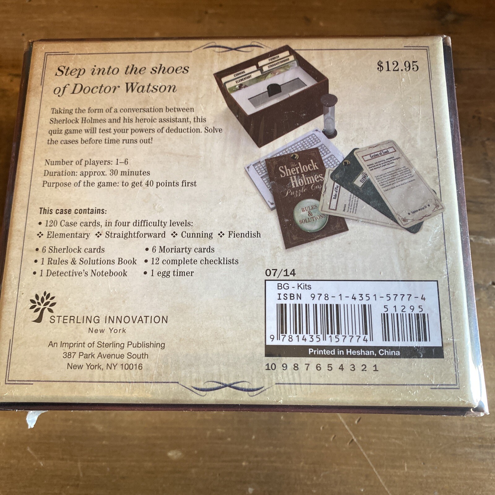 New Sterling Innovation Sherlock Holmes Puzzle Case Detective Game Sealed