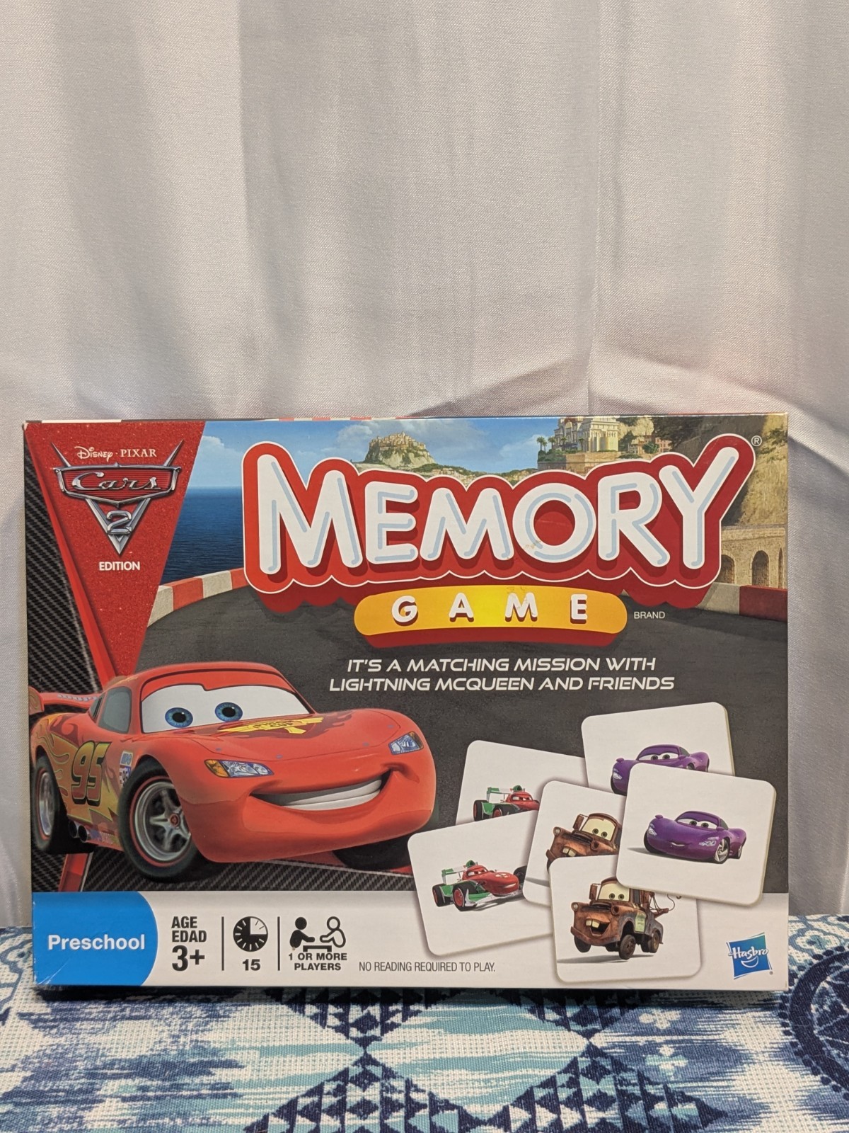 Hasbro Disney Pixar Cars 2 Edition Memory Game Match Missing 1 card 2011