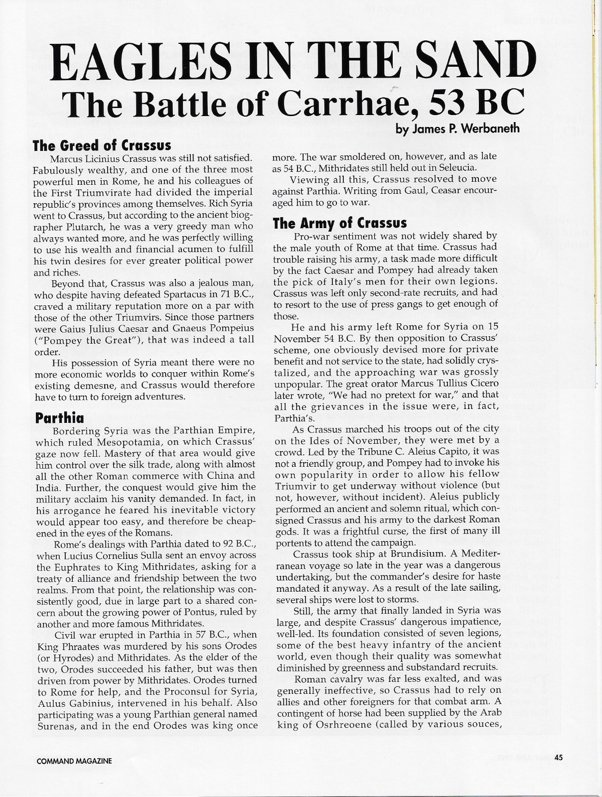 Command Magazine #16 1918 Storm in the West WWI; Operation Desert Weirdness