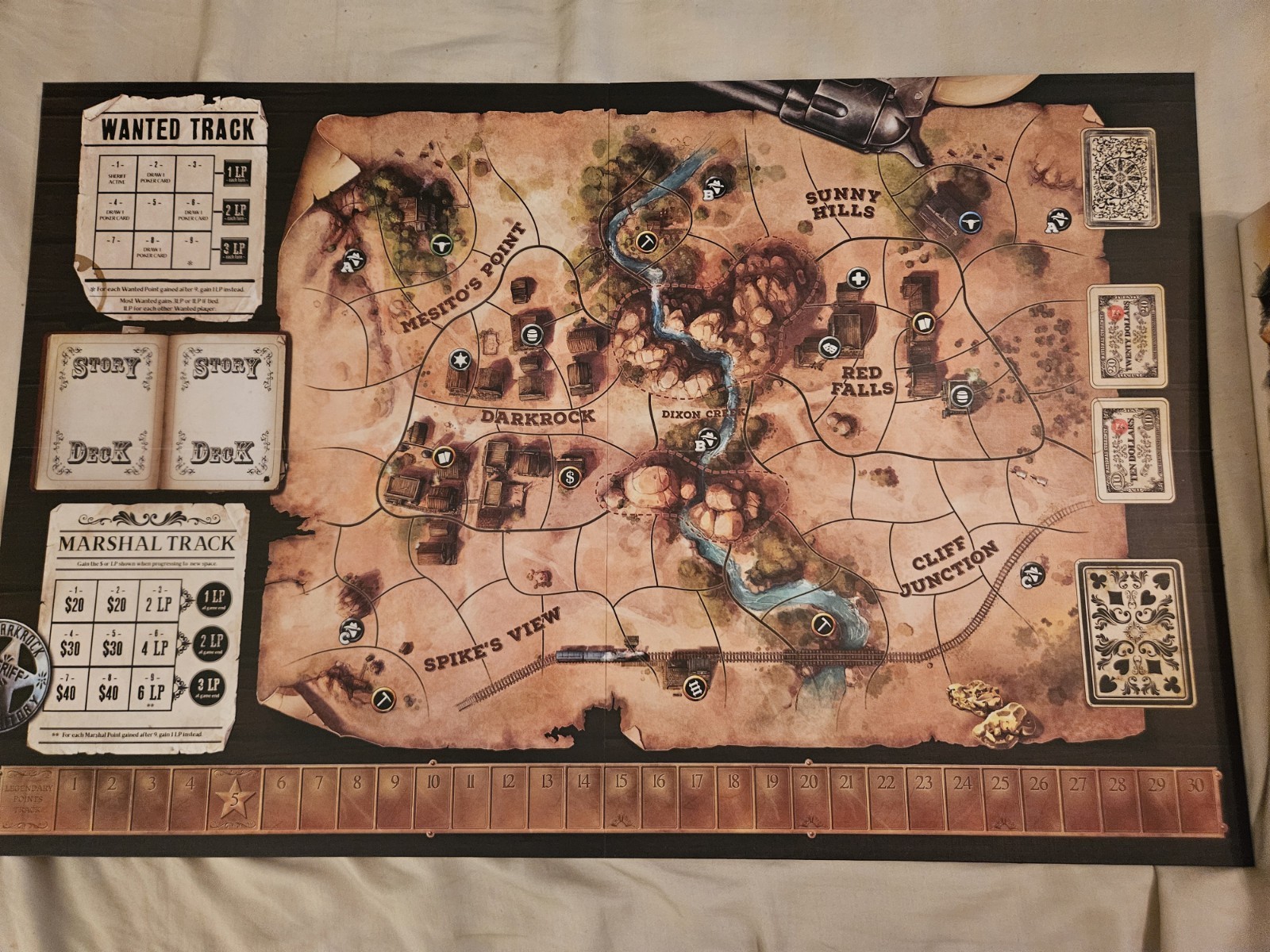 Kolossal Games Western Legends Board Game + Ante Up & Blood Money, + Playmat
