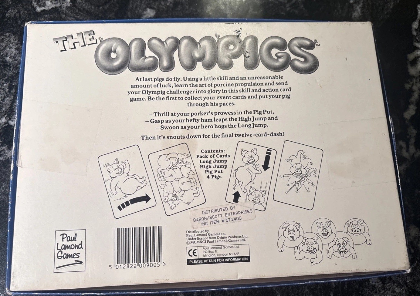 The Olympigs Skill And Action Card Game-1991 by Paul Lamond, COMPLETE, EUC