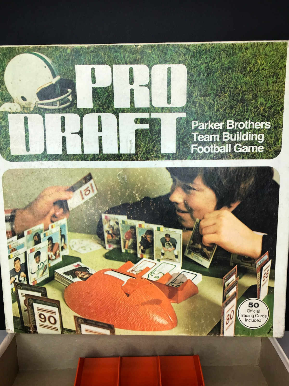 Vintage Pro Draft Game Parker Brothers 1974 & 39/50 Topps FOOTBALL Cards