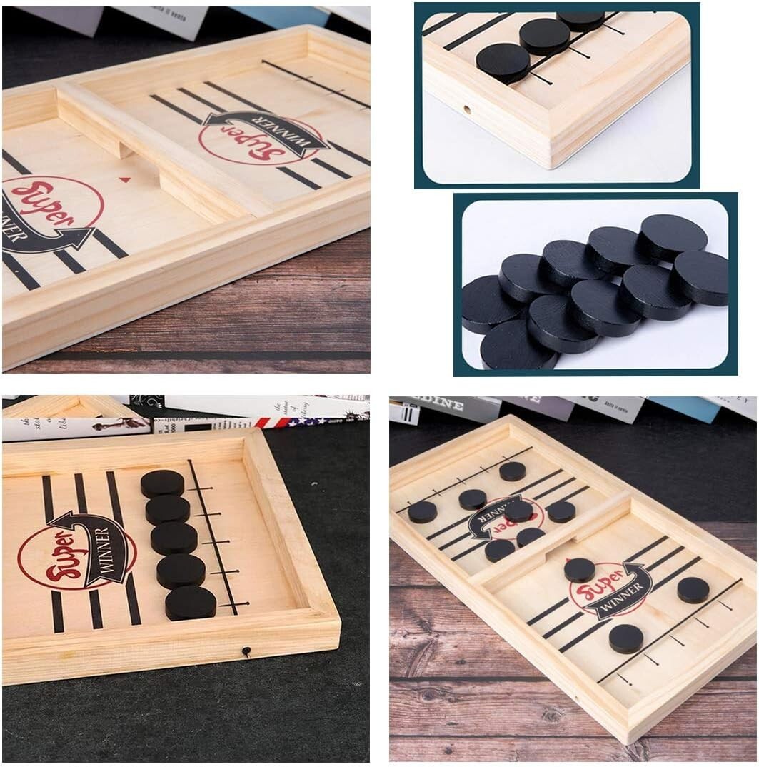 Fast Sling Puck Game Wooden Hockey Table Game Foosball Winner Board Game, Gift.