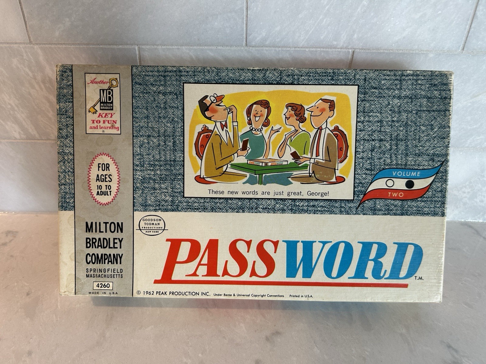 Vintage 1962 Password Board Game MB BLUE Box Edition Vol 2 #4260 Complete LC26