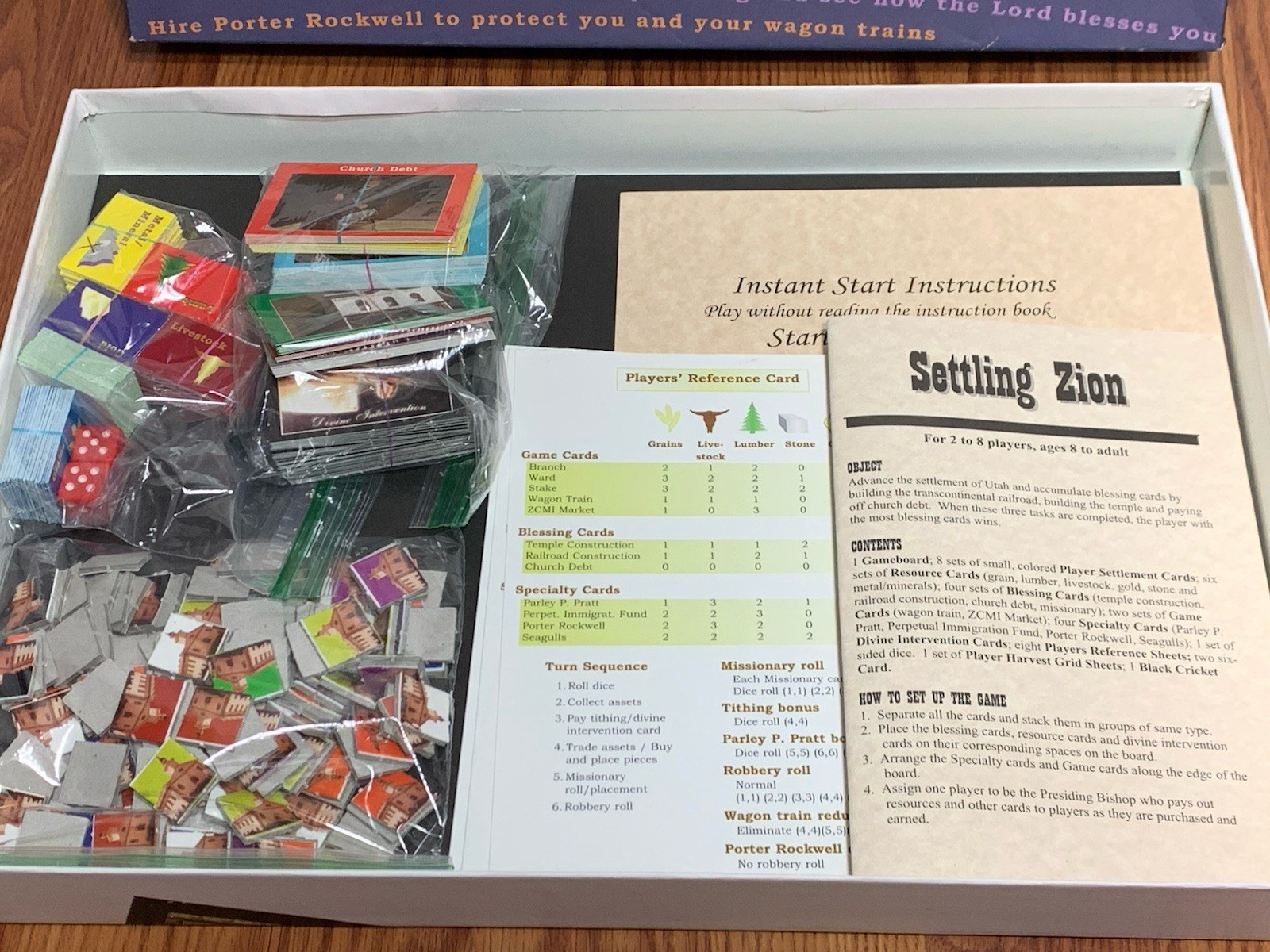Settling Zion Salt Lake City Utah Pioneer 2004 Board Game Inspiration Mormon LDS