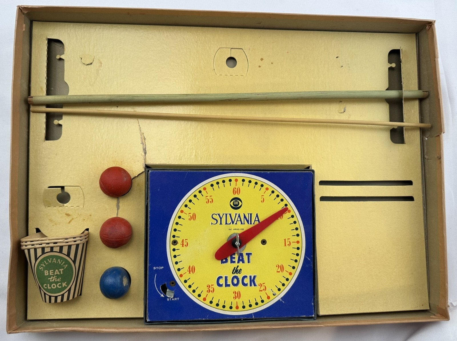 1954 Beat the Clock Game by Lowell Toys in Fair Condition FREE SHIPPING